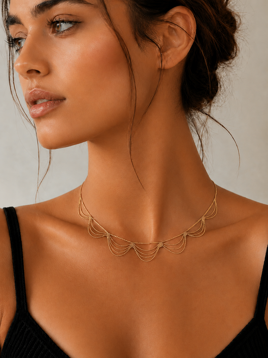 Golden Veil Chain Necklace