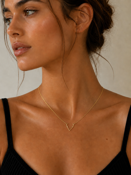 Moonlit Deer Chain Pendant Gold