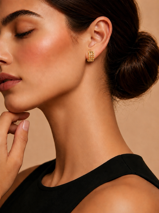 Parisian Interlock Hoops Gold