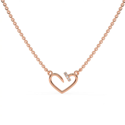 The Cupid Nail Pendant & Earring Set Rose Gold