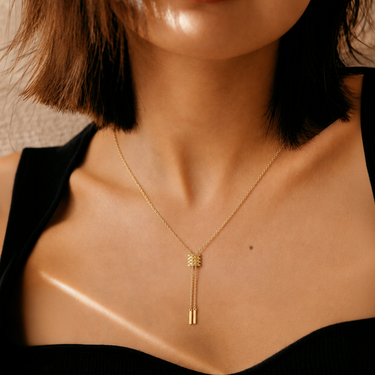 Orbit Tassel Chain Necklace Gold