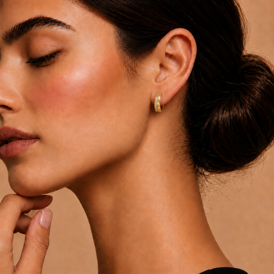 Orbit Screw Hoops Gold