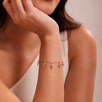 Dancing Dolphins Charm Bracelet Rose Gold