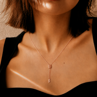 Orbit Tassel Chain Necklace Rose Gold