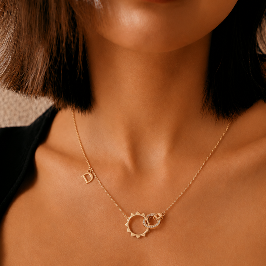 D'Or Charm Chain Pendant Rose Gold