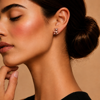 Tiny Teddy Hoops Rose Gold