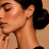 Manhattan Lattice Hoops Rose Gold