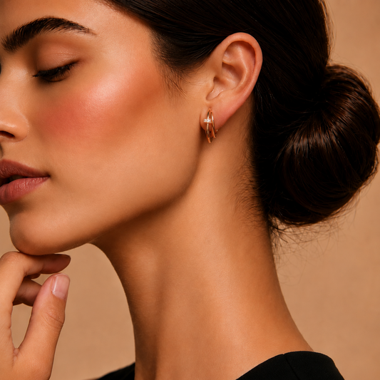 Signature Nail Hoops Rose Gold