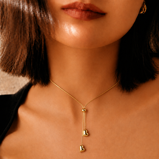Duet of Hearts Chain Necklace
