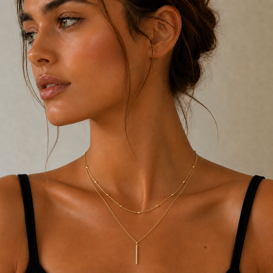 Layered Drop Chain Necklace
