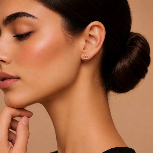 Classic Crystal Earrings Gold