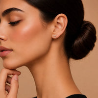 Classic Crystal Earrings Rose Gold