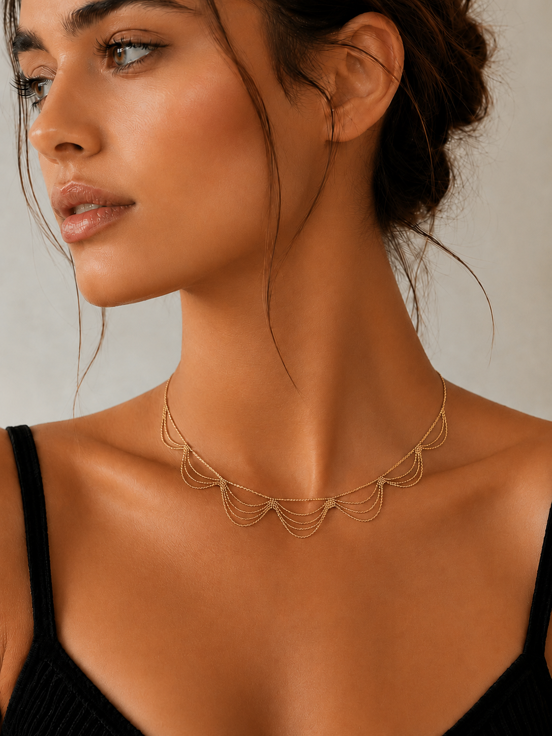 Golden Veil Chain Necklace