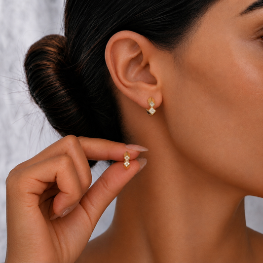 Lustre Edge Hoops Gold