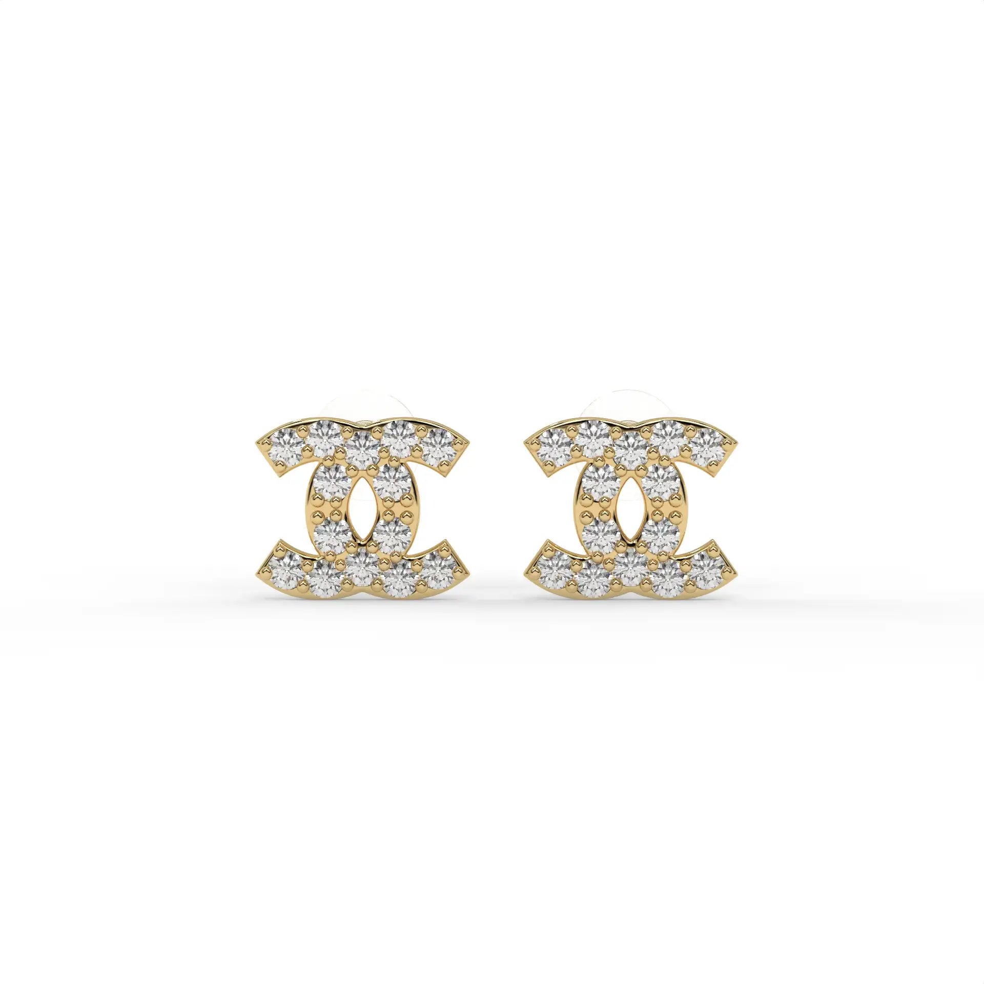 Classic Crystal Earrings Gold