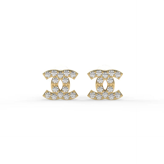 Classic Crystal Earrings Gold