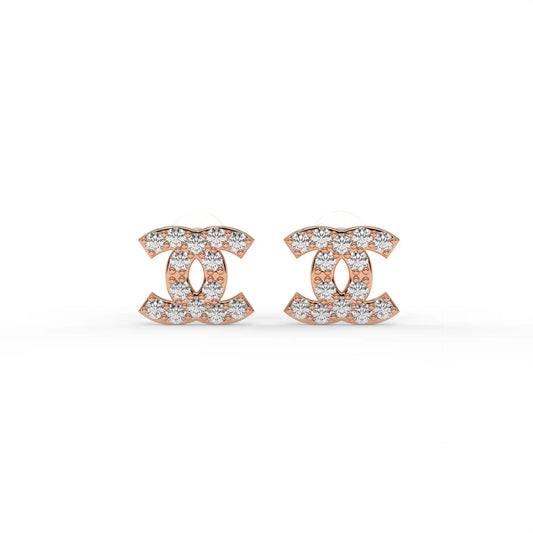 Classic Crystal Earrings Rose Gold