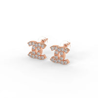 Classic Crystal Earrings Rose Gold