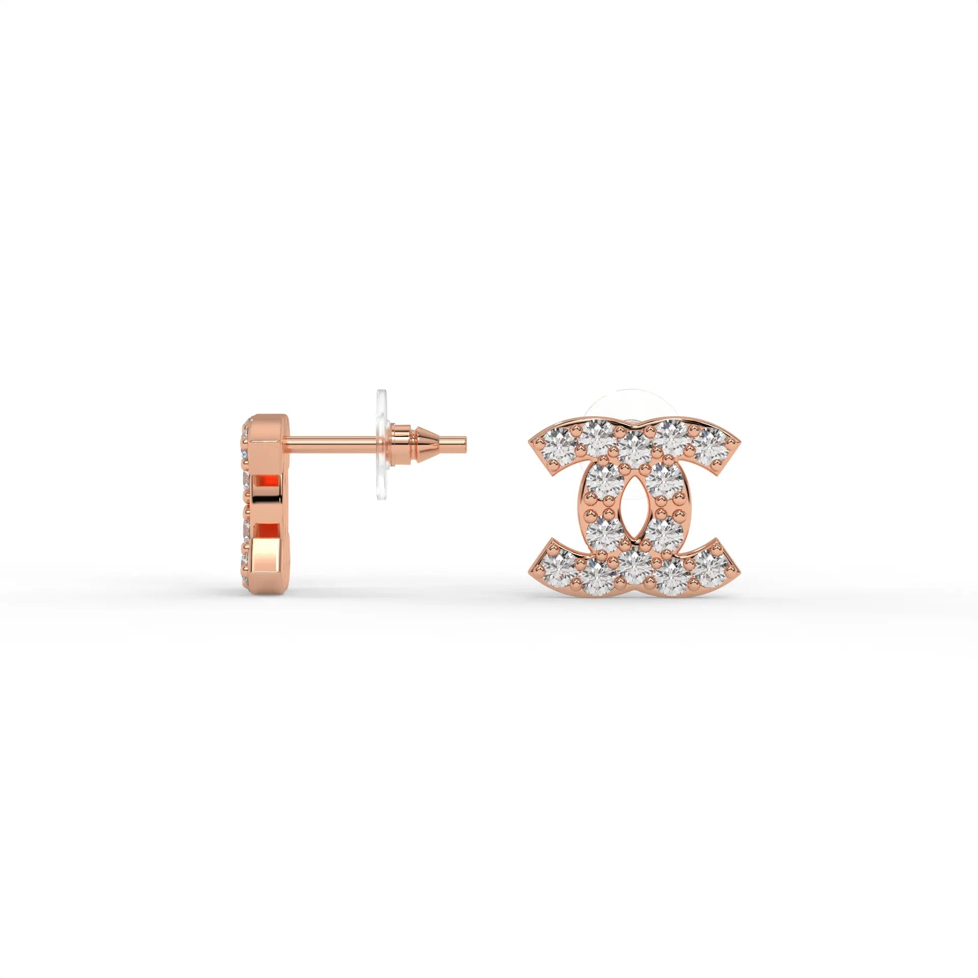 Classic Crystal Earrings Rose Gold