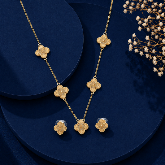 Clover Cascade Necklace & Earring Set