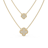 Clover Duo Chain Necklace Gold