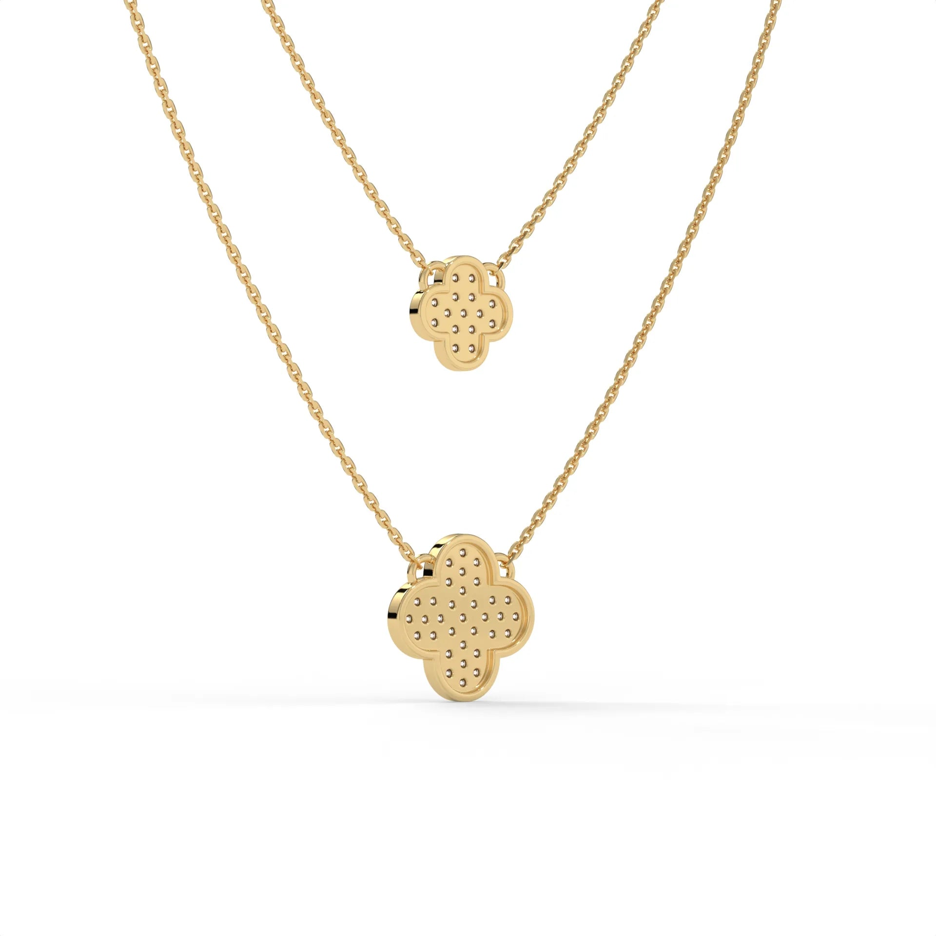 Clover Duo Chain Necklace Gold
