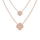 Clover Duo Chain Necklace Rose Gold