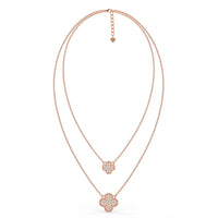 Clover Duo Chain Necklace Rose Gold