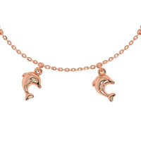Dancing Dolphins Charm Bracelet Rose Gold