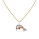 Dolphin Duet Chain Pendant Gold