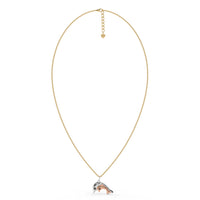 Dolphin Duet Chain Pendant Gold