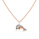 Dolphin Duet Chain Pendant Rose Gold