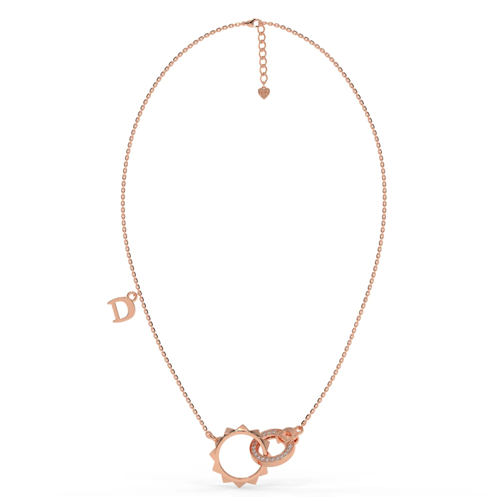 D'Or Charm Chain Pendant Rose Gold