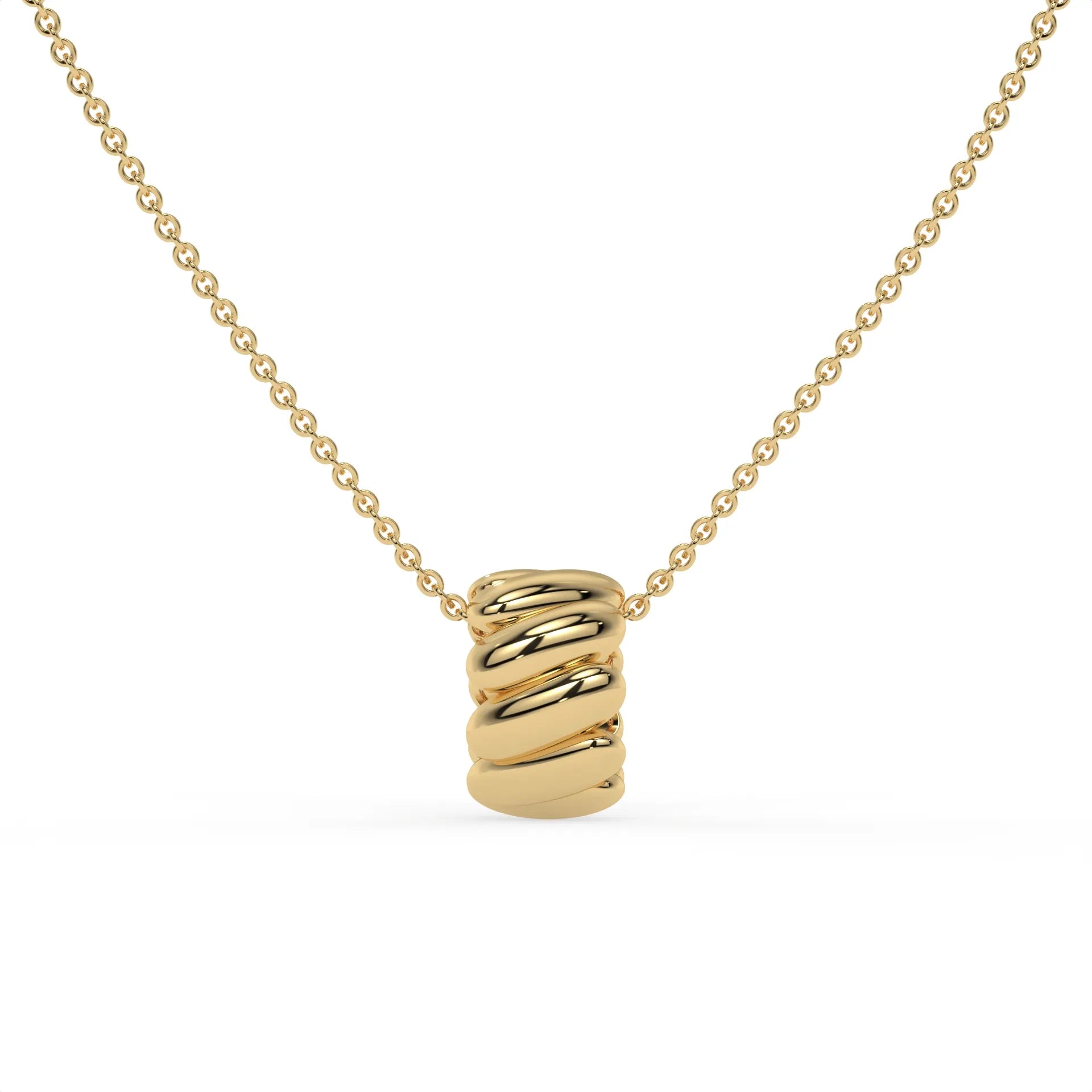Golden Groove Chain Pendant