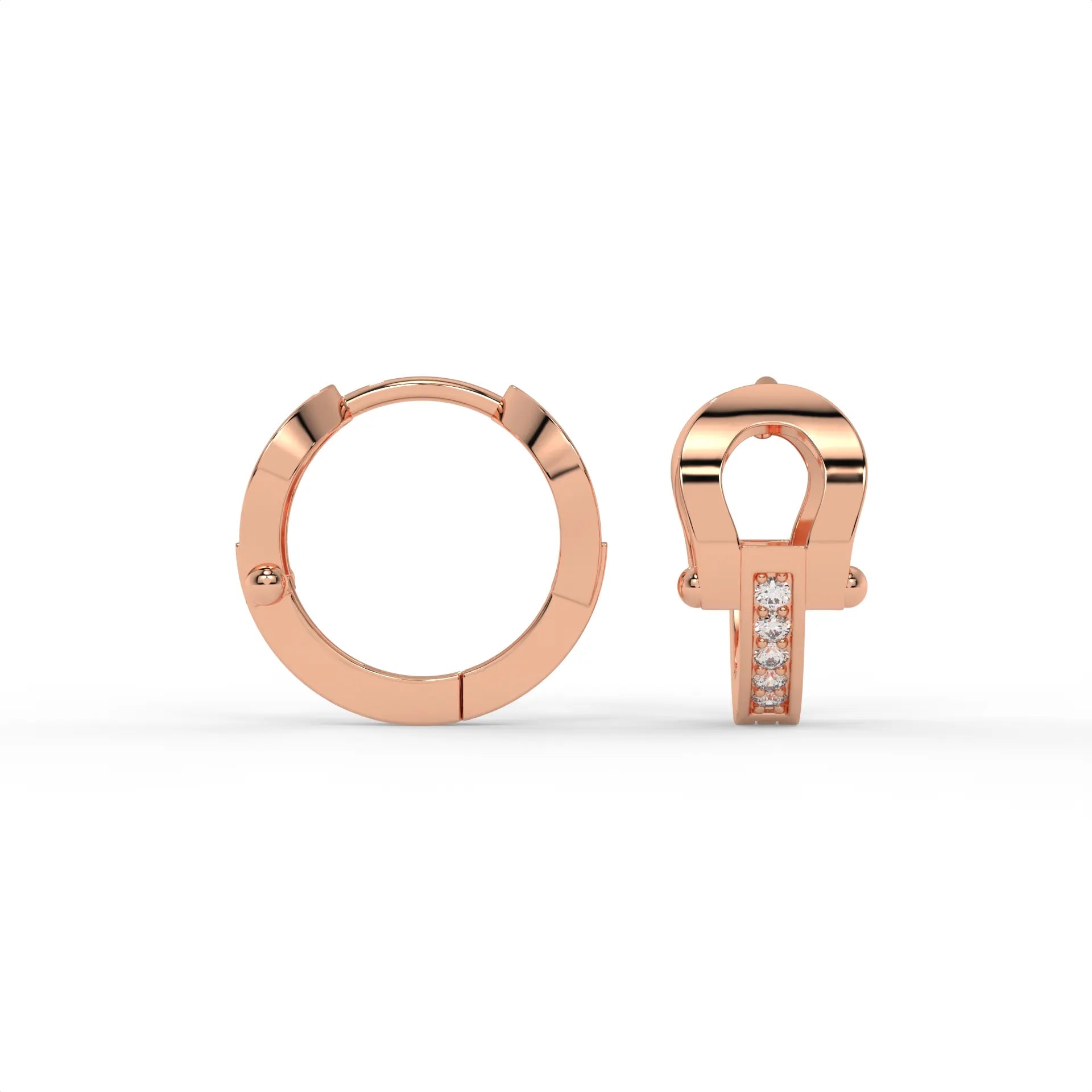 Horseshoe Hoops Rose Gold