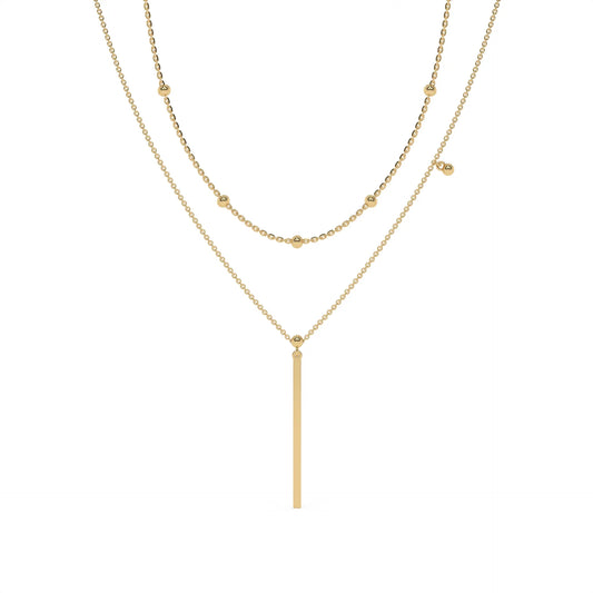 Layered Drop Chain Necklace