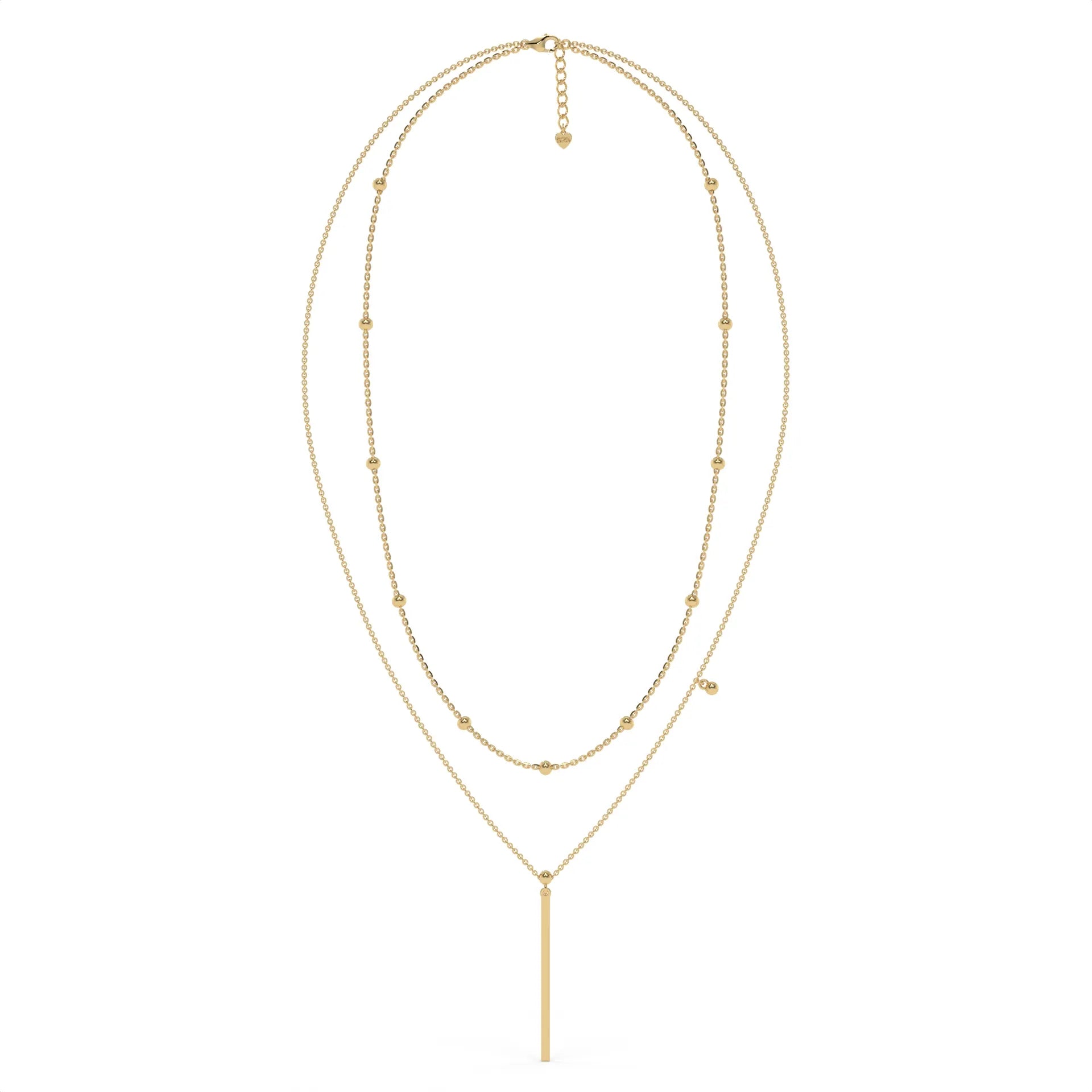 Layered Drop Chain Necklace