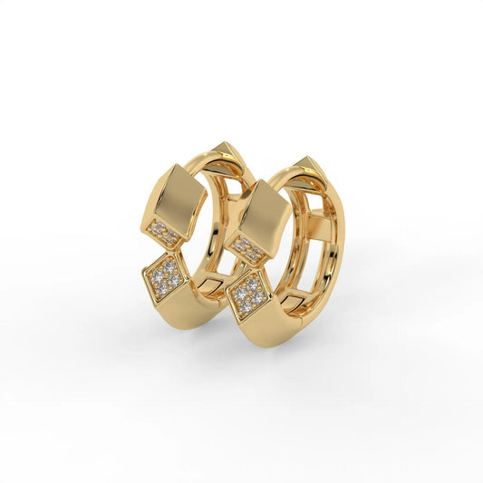 Lustre Edge Hoops Gold