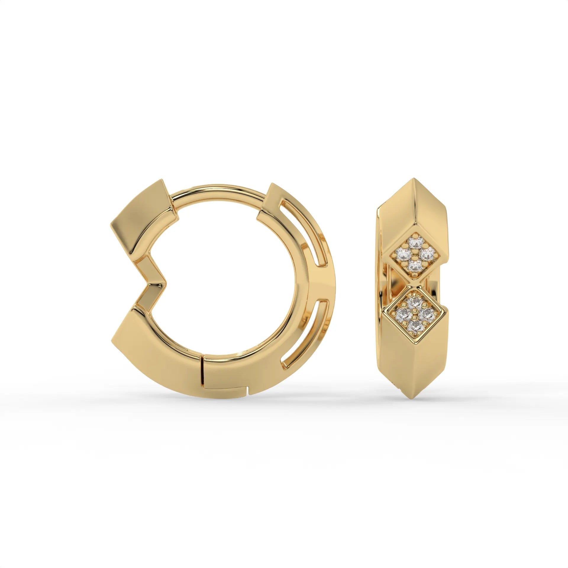 Lustre Edge Hoops Gold