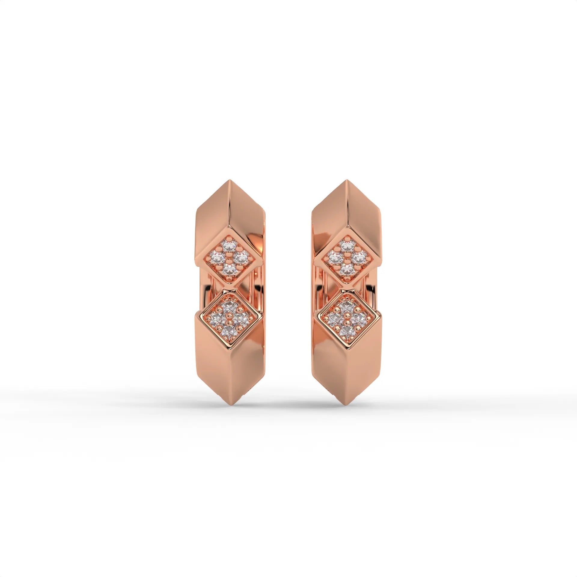 Lustre Edge Hoops Rose Gold