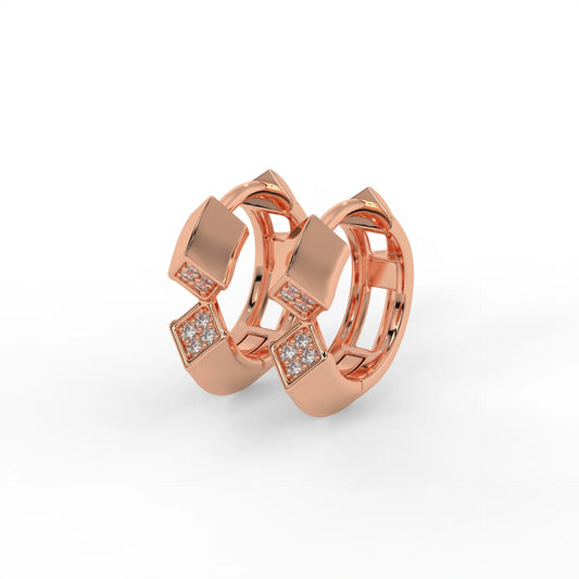 Lustre Edge Hoops Rose Gold