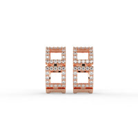 Manhattan Lattice Hoops Rose Gold