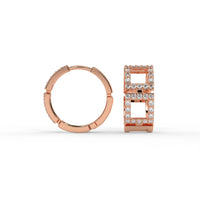 Manhattan Lattice Hoops Rose Gold