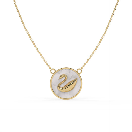Misty Swan Chain Pendant Gold