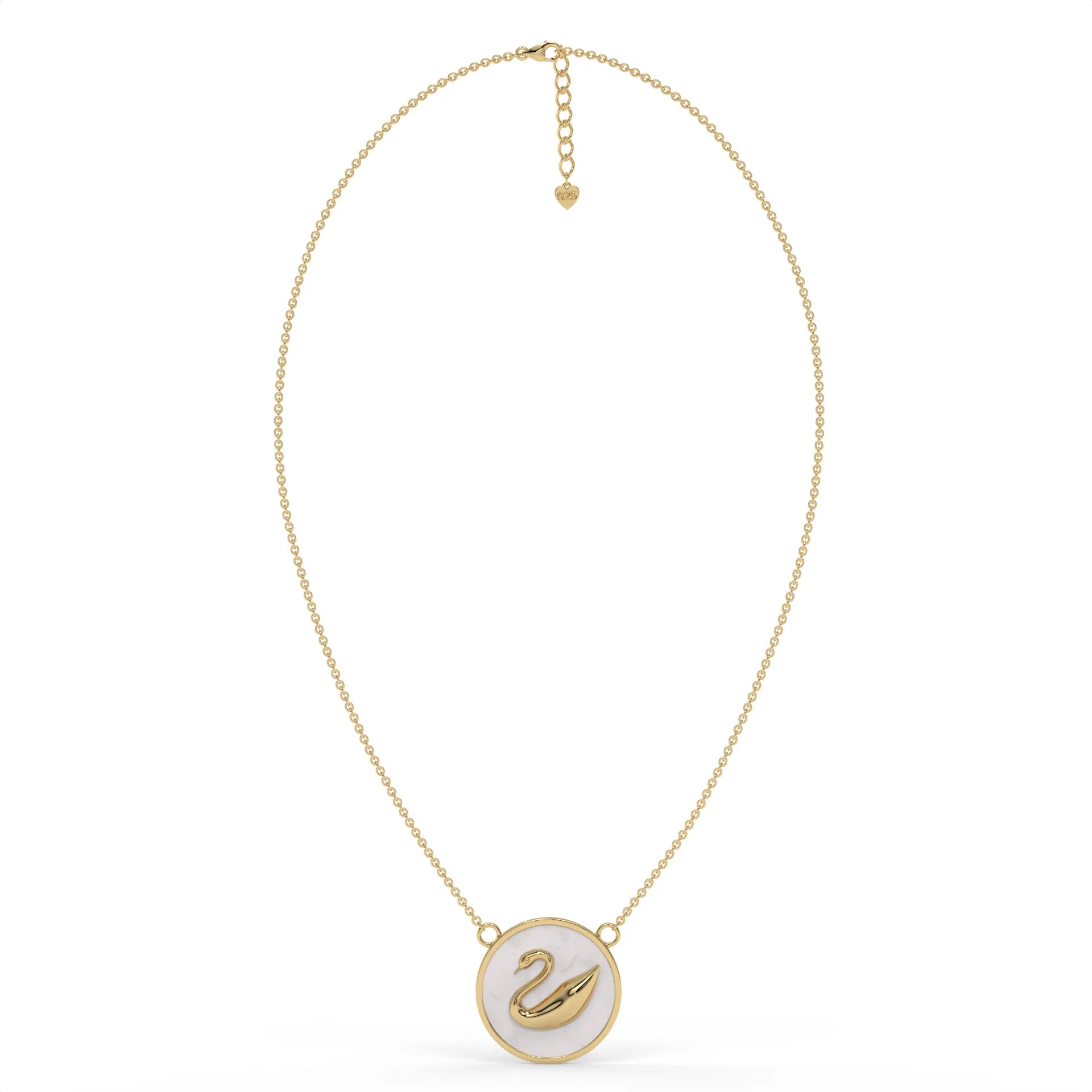 Misty Swan Chain Pendant Gold