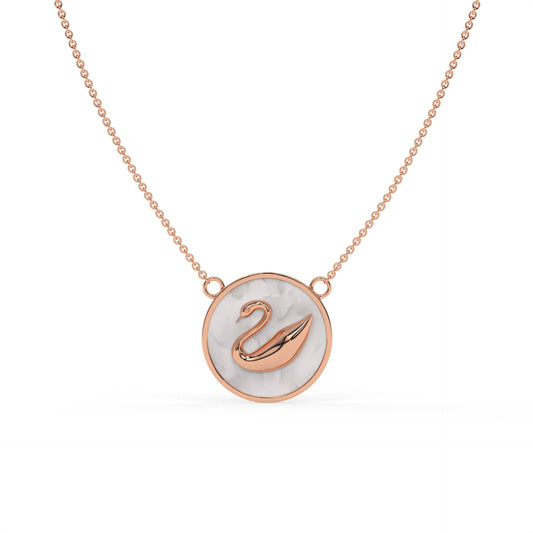 Misty Swan Chain Pendant Rose Gold