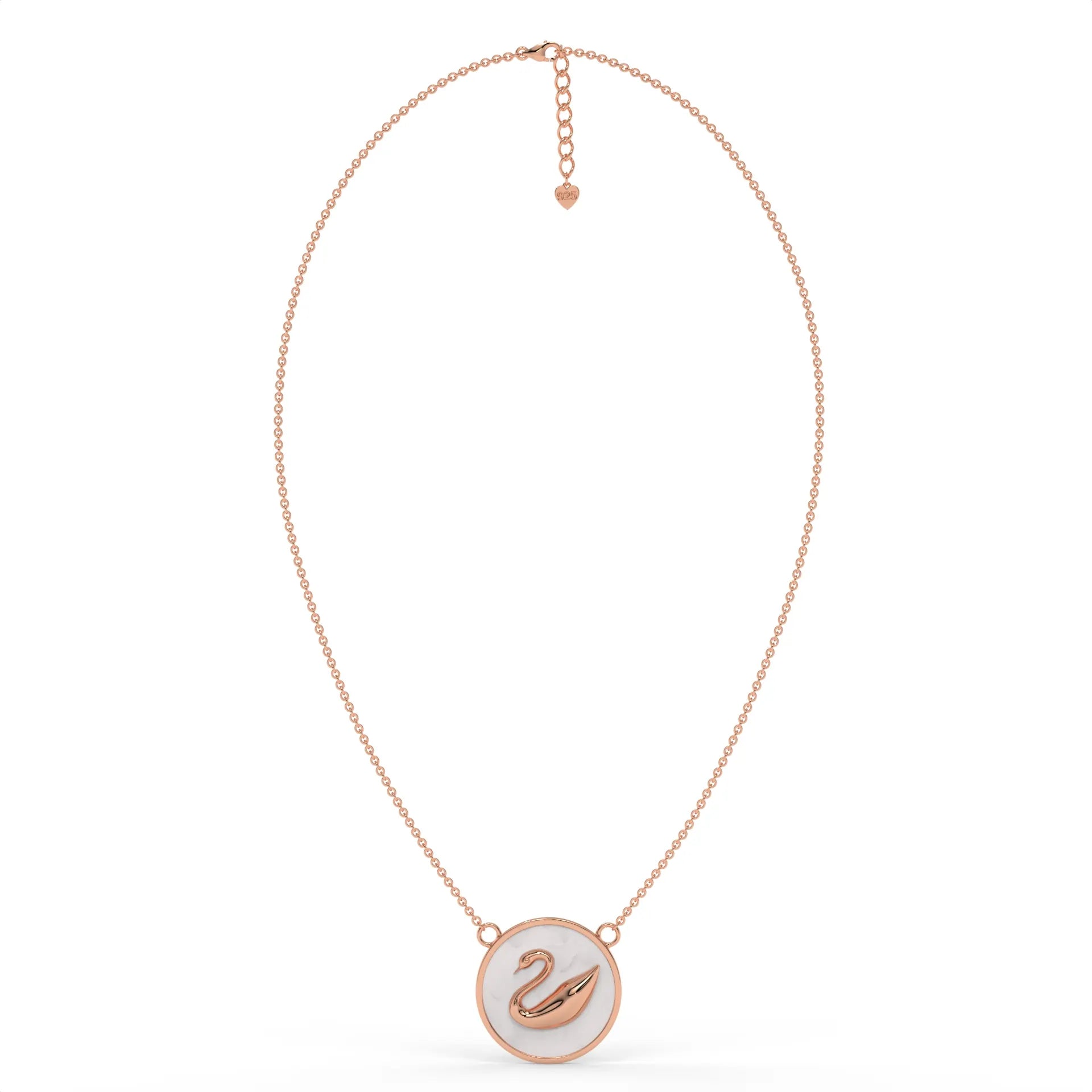 Misty Swan Chain Pendant Rose Gold
