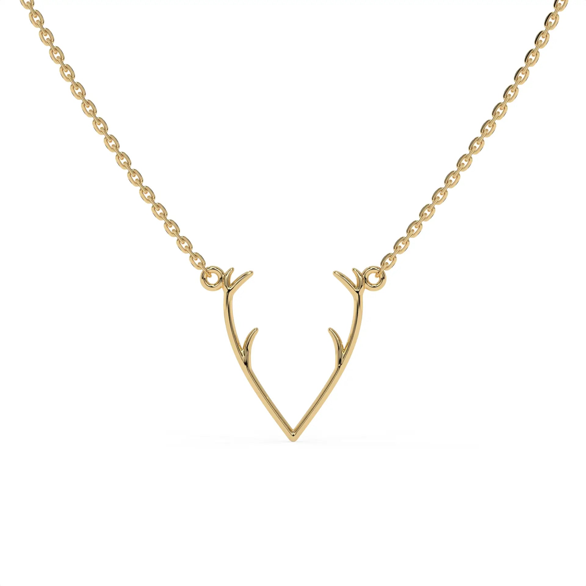 Moonlit Deer Chain Pendant Gold