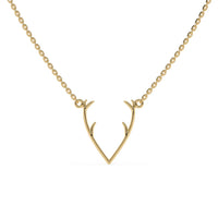 Moonlit Deer Chain Pendant Gold