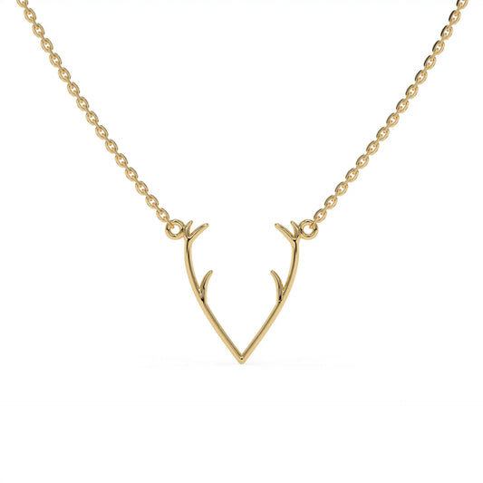 Moonlit Deer Chain Pendant Gold